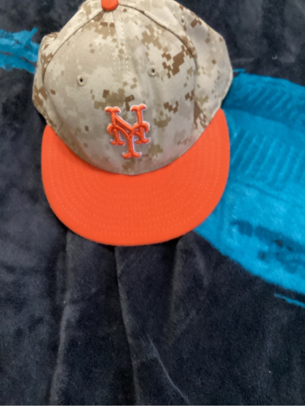 MLB NY Mets Desert Camo Cap with Orange Brim